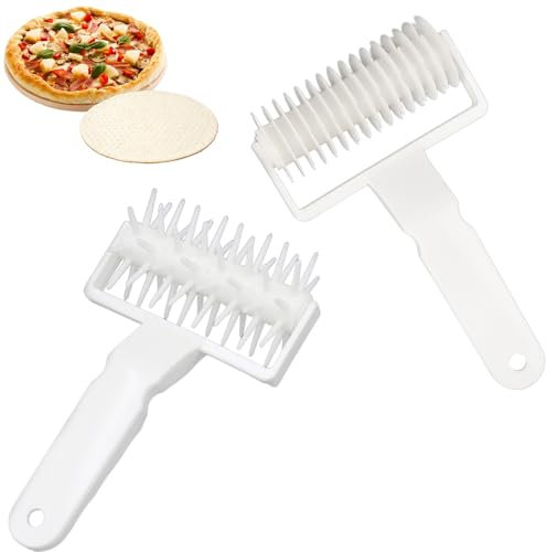 Jackanna Pizza Roller Knife Kitchen Baking Gadgets Large Small Pizza Pulling Cutting Knife Pulling Mesh Knife Roller Knife Does Not Hurt Hands (Set (Large))