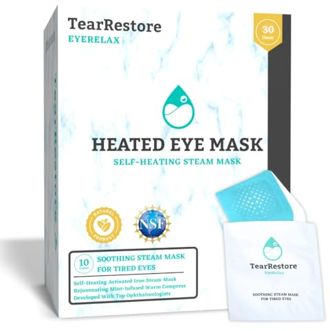 TearRestore EyeRelax - Maschera riscaldata per occhi secchi, 30 pezzi, impacco caldo