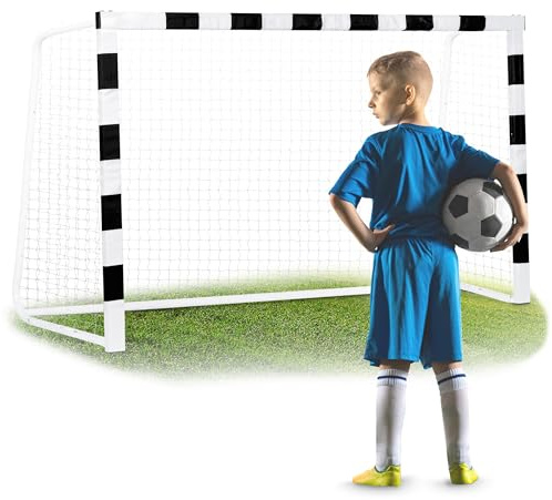 Neo-Sport Fotbollsmål fotbollsmål för barn och vuxna med skyddsfodral 180 x 120 x 60 cm svart vit