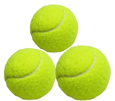 3 Stk. klassische gelbe Trainingstennisbälle, drucklose Trainingsübungstennisbälle, weiche Gummitennisbälle, Durchmesser 6,3 cm, ideal für Anfänger, Profis, Tennisbälle zum Spielen für Haustiere und
