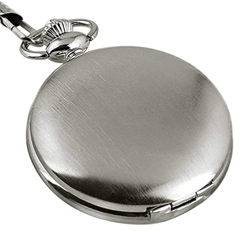 GPDNBIEU, Retro vintage män Steampunk hängande kedja med slät yta klassisk fickur(Silver)