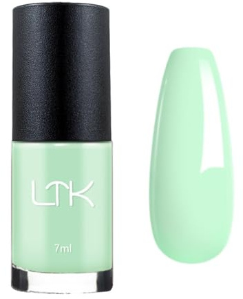 Green Nail Varnish - 7ML Mint Green Nail Polish - Light Green Neutral Color Nail Polish - Quick Drying & Long Lasting Breathable No Required UV/LED Salon DIY at Home for Girl Women Spring Summer