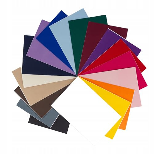 18er Set Stoff Flicken zum Aufbügeln & Selbstklebend – Textil Reparatur Patches in 18 Farben – Aufnäher für Kleidung, Jeans, Jacken, Hosen, DIY & Basteln, 14,5 x 10 cm