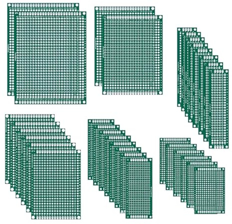 ZYHARUKO 6 tailles de prototypes de carte de circuit imprimé en fibre de verre pour projets, école laboratoire et la pratique de la soudure de composants