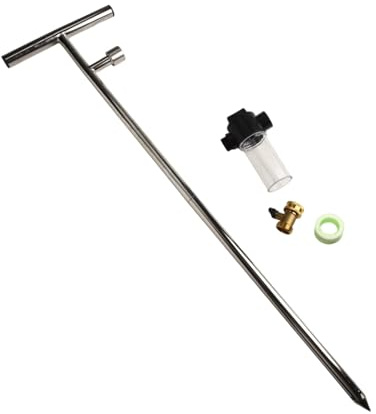 URPIZY Distributeur de racines en acier inoxydable pour arbres, arbustes et rosiers - Outil d'arrosage et d'engrais en profondeur avec bouteille d'engrais de 81 cm de profondeur