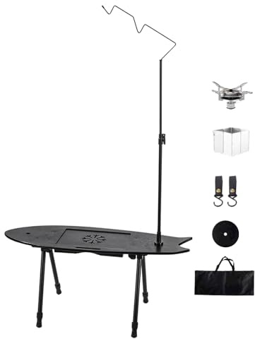 Tavolo da Campeggio Pieghevole,Arredo In Legno A Forma Di Pesce,Tavoli da Cucina Esterno - Per Picnic Escursionismo BBQ Spiaggia Viaggio Tailgating Interno Esterno Cortile Giardino Cucina Caffè
