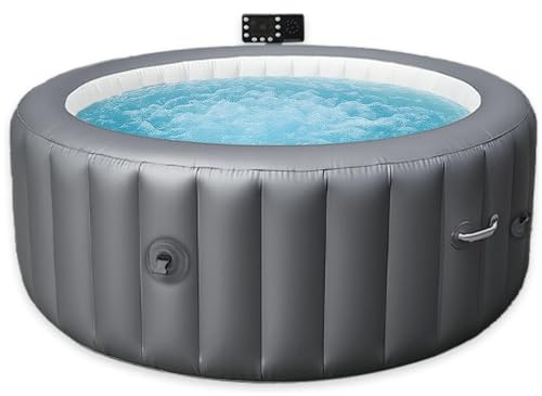 Aufblasbarer Whirlpool, tragbares Spa für 4-6 Personen mit Blasenmassage, digitales Bedienfeld, Innen- und Außenbereich, perfekt für Hinterhof und Terrasse