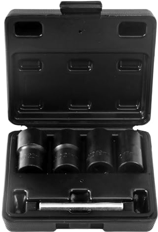 CCLIFE Jeu d'extracteurs de vis 1/2 à rotation gauche - Extracteur d'écrous 17-22 mm | Lot de 5 extracteurs de vis à gauche pour dévisser les écrous fixés dans les tailles 17, 19, 21, 22 mm