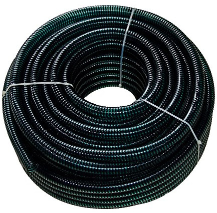 Teichschlauch 38mm (1 1/2 Zoll) grün-schwarz – schwere Ausführung, knickfest & UV-beständig – flexibler Schlauch für Teichpumpe, Filter, Bachlaufversch. Rollenlängen (15m)