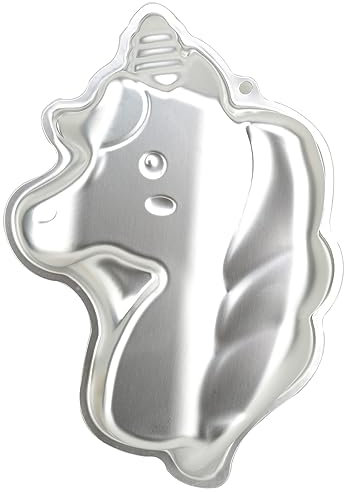 Pormasbenzer Aluminum Unicorn Shaped Cake Pan Mould Cake Baking Bakeware for Birthday, Anniversary, Party, Christmas