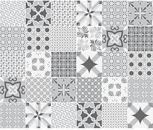 30 Stickers muraux Cuisine - Sticker Mural - Carreaux de Ciment adhésif Mural - Stickers Muraux azulejos - Sticker Carrelage adhesif Mural Salle de Bain 20 x 20 cm - 30 PCS Carreau de Ciment adhesif