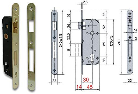 Viro 7435 Serratura, Ottone Metallo