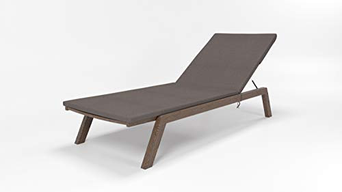 Rollmayer Sitzkissen wasserdicht und regenfest für Sonnenliege Auflage Polster für Gartenliege Liegestuhl Strandliege Kollektion Velvet (Braun 273, 190x54x4cm - 1 Stück)