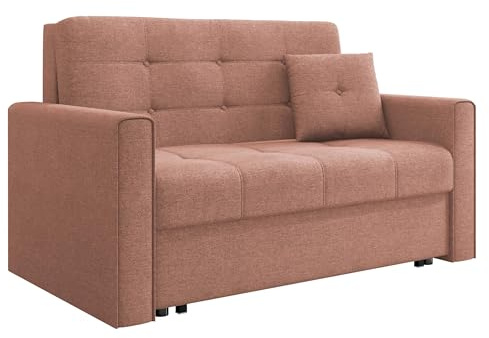 Mirjan24 Sofa Viva II Lux mit Schlaffunktion, Bettsofa, 2 Sitzer Polstersofa mit Bettkasten inkl. Kissen, Schlafsofa Sofagarnitur, Wohnlandschaft, Farbauswahl (Tatum 276)