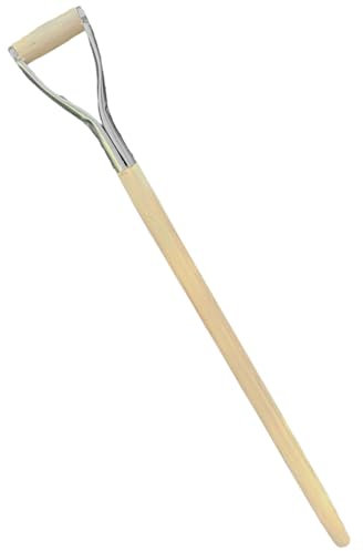 D Type Shaft Handle 100 cm / 39 Replacement Handle for Shovel Spade Fork - Metal-Reinforced Hardwood D Grip Extension - Tapered from 40 mm to 25 mm Shaft - Garden, Landscaping, Construction Tool