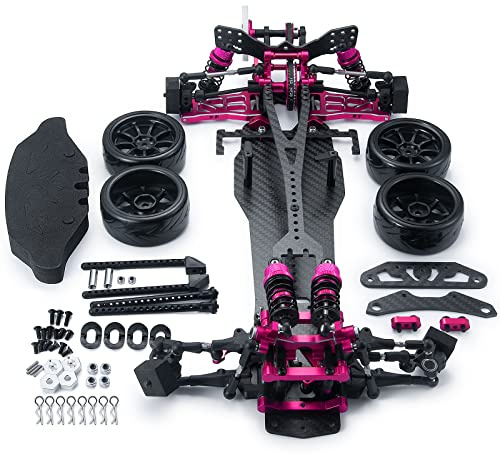 AXspeed CNC Aluminium Chassis 1:10 RWD Drift Rennwagen-Rahmenkit Remodel Belt Drive für Sakura D5S