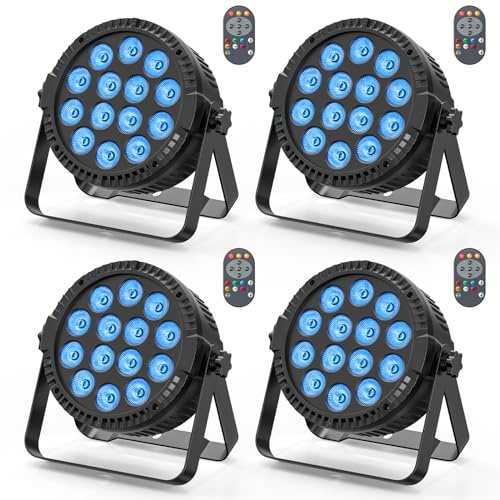 HOLDLAMP 4PCS RGBW LED Par Licht, 84W Par Scheinwerfer mit Sound Aktivierung, DMX 4/8CH Bühnenlicht Strahler für Bar DJ Disco Geburtstag Party