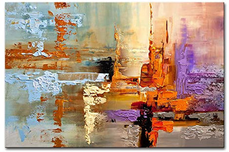 Mintura Kunstwerk, handgemaltes abstraktes Farbdiagramm, Wandkunst, Bild, Wohnzimmer, Acryl, Leinwand, Hoteldekoration, Ölgemälde auf Leinwand (80 x 120 cm, ungerahmt)