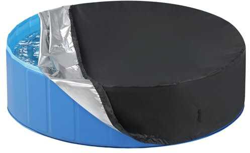 Pecute Hundepool Schwimmbaddecke für Hunde und Katzen, Swimmingpool Hund Planschbecken Hundebadewanne, Faltbarer Pool für Kinder und Hund Katze, XL Blau (160cm)