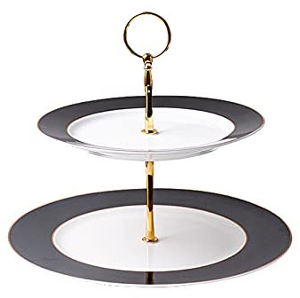 Kuchenständer ServierStänder Eleganter keramischer Kuchenständer mit Griff 2-Schicht abnehmbarer Desserttisch-Kuchen-Display-Standnachmittags-Tee-Kuchen-Tablett-Dessert-Stand Tortenständer ( Color : S