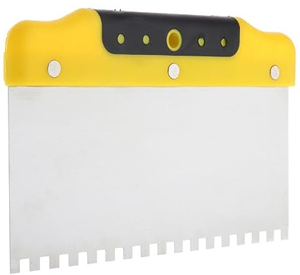 Tile Flooring Trowel Drywall Trowel Drywall Hand Tool Square Notch Floor Tiling Handheld Comb Trowel Finishing Trowel Smoothing Tool, 200mm