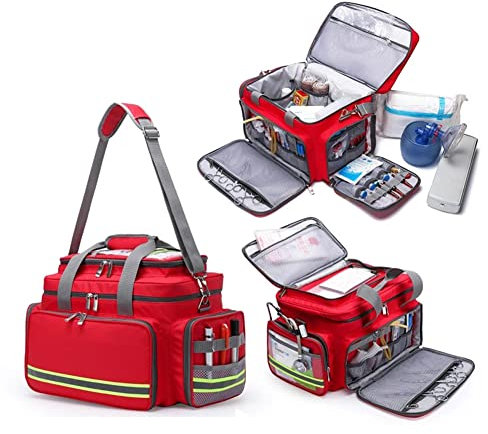 SUYUDD Erste-Hilfe-Set mit Mehreren Fächern, leichte Tasche für Notfallhelfer – ideal für Zuhause, draußen, im Büro, im Auto, auf Reisen, beim Camping, Wandern, Bootfahren