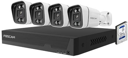 Kit vidéosurveillance numérique PoE 4 caméras V5EP avec Disque Dur 2T Inclus - Foscam