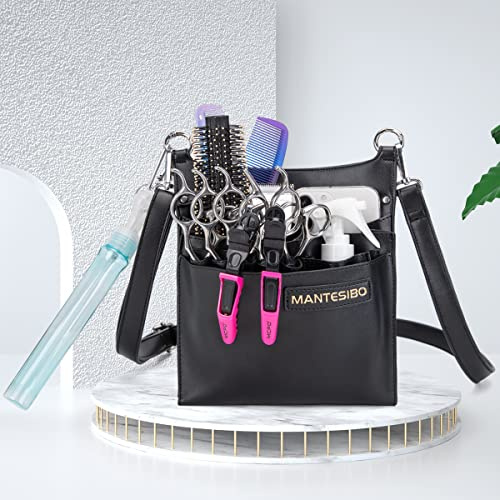 Niaoszhex Friseur Gürteltasche, Scherentasche, Barber Werkzeugtasche Friseurtasche Friseur Salon Schneide Tasche Friseurin für Friseursalon, Scheren, Kammaufbewahrung (LQ-IT Schwarz)