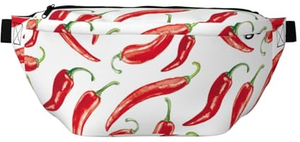 Grand sac banane pour homme et femme – Poivron Chili – Sac de voyage tendance pour femme – Sac banane pour homme et femme avec sangle réglable