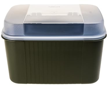 Tupperware Naschkätzchen 7,3 L Schatzkiste Behälter olivgrün OHNE Einsatz (inkl. 1x Magnet-Raupe)