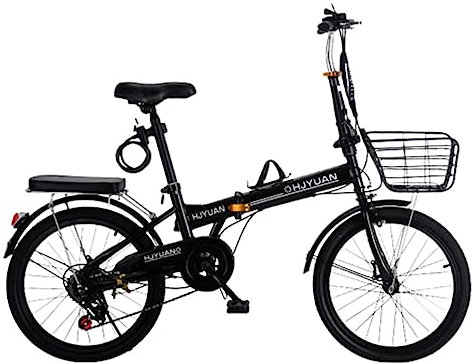 Vélo Pliant, Vélos à 6 Vitesses, Vélo Pliant pour Adulte, Frein en V, Cadre en Acier à Haute teneur en Carbone, Vélo de Montagne, Vélo de Ville Urbain pour Hommes Femme Adolescents A,20in