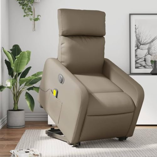 IKAYAA Elektrischer Massagesessel Fernsehsessel mit Aufstehhilfe Sessel Wohnzimmer Relaxsessel mit Liegefunktion Verstellbar Liegesessel Elektrisch Aufstehsessel Massagefunktion