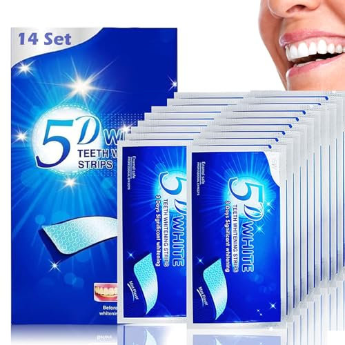 NXPUXP 14 Sets of Teeth Whitening Strips,Effective Non-Sensitive Teeth Strips,Easy to Use Home Tooth Whitening Kit,Professional Teeth Stain Removal