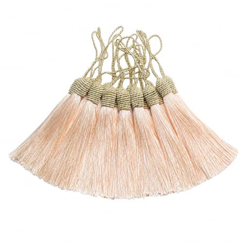 20 Stück 15.5cm Quasten Anhänger Handgefertigtes Basteln-Beige | Quasten mit Schleife für DIY Lesezeichen,Schmuckherstellung,Ohrring,Girlanden Deko,Schlüssel,Taschen und Souvenir