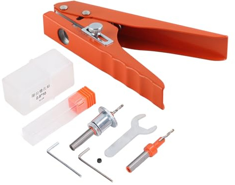 lyrlody 10mm Perforador Individual, Perforadora de Bordes para Banco de PVC Tarjetas Heavy Duty Perforadora de Hierro Cromado, Posicionamiento Ajustable