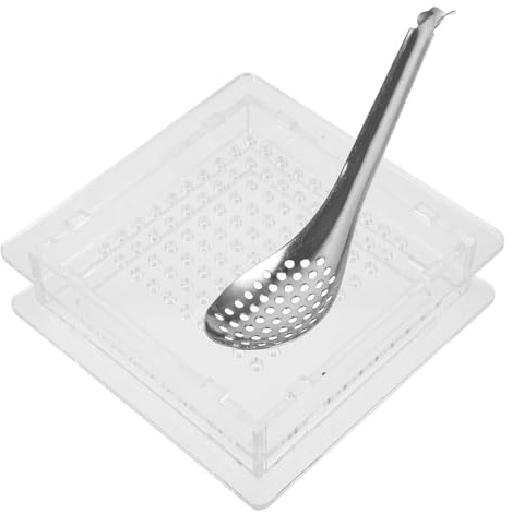 JECOMPRIS Generador De Caviar Molecular 100 Agujeros Caja Dispensadora De Plástico Utensilio Gastronómico Ergonómico Para Chefs Profesionales y Cocina Doméstica Kit Cuchara