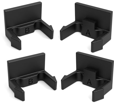 Sintrix Fab Juego de 4 soportes para matrícula para portabicicletas Thule, compatible con EuroWay, EasyFold, VeloCompact y VeloSpace, piezas de repuesto para soporte de matrícula/accesorios 2A+2B