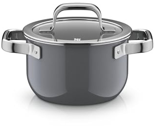 WMF Fusiontec Mineral Pro, Kochtopf mit Deckel, 16 cm, kratzfestes Material, kleiner Topf Induktion, für alle Herdarten geeignet, Made in Germany, Platinum, 0518775290