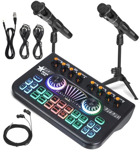 Toddmomy Kit De Equipo Para Podcast Paquete De Grabación De Podcast Con Tarjeta De Sonido Para Mezclador De Audio Micrófonos Para Transmisión Canto