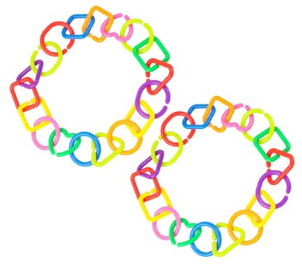 ULTECHNOVO 70Pcs PE Linking Rings for Strollers and Bags Educational Play