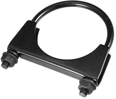 Aputoxz 1 Pc 2.76 Universal U-Bolt Exhaust Clamp, Heavy Duty Stainless Steel Muffler Clamp, Black Coated for Cars and Trucks