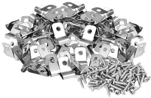 OSALADI 100 Clips Métalliques en Aluminium avec Vis pour Fixation Clôture en Fil de Fer Accessoires pour Cage D’Animaux Lot de 100 Set de Sets de Pièces Usage Agricole et Jardin