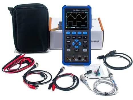 Osciloscopio Digital HDS2202S, 2 Canales, 200Mhz, 1GSa/s, Osiclloscopios USB Portátiles 3 En 1, Multímetro Y Generador De Formas Onda Seguro, PráCtico, Preciso
