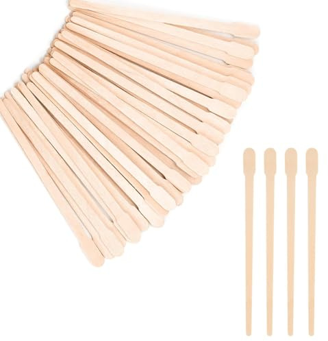 SWYZOR 200 Pezzi Bastoncini in Legno per Ceretta, Spatole Monouso Naturali per Depilazione di Sopracciglia, Labbra e Viso, Accessori Indispensabili per Trucco e Maschere, Adatti a Cere Calde e Fredde