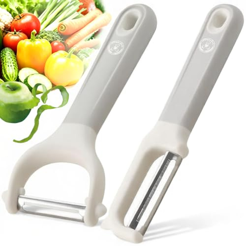 Starchef Swivel Vegetable Fruit Peeler,Ergonomic Handle,Comfortable Grip,Suitable for Vegetable,Fruit,Carrots,Potatoes,Apples(Grey)