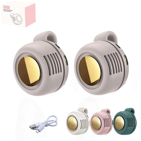 Mini ventilatore portatile senza pale, con clip, silenzioso, a 3 velocità, mini ventilatore senza pale, ricaricabile tramite USB, girevole a 360°, ventola a clip con USB-C, adatta per esterni, viaggi