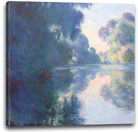 Printed Paintings Leinwand (40x40cm): Claude Monet - Morgen auf der Seine