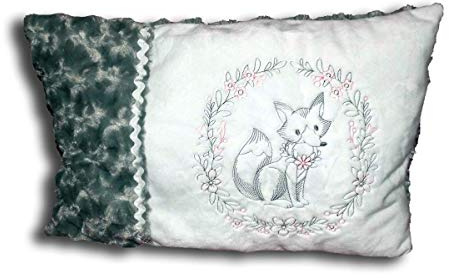 Besticktes Babykissen Kinderkissen mit einem Fuchs | personalisiert mit Namen, 30x40 cm