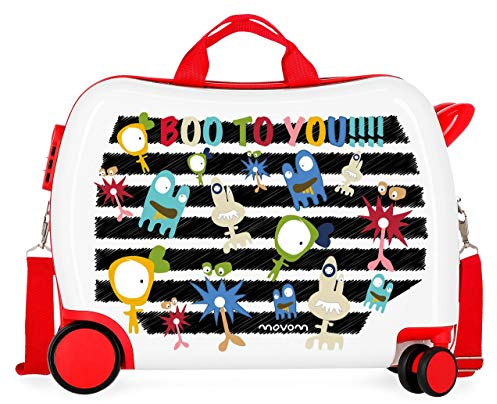Movom Happy Time Maleta Infantil Multicolor 50x38x20 cms Rígida ABS Cierre combinación 34L 2,1Kgs 4 Ruedas Equipaje de Mano