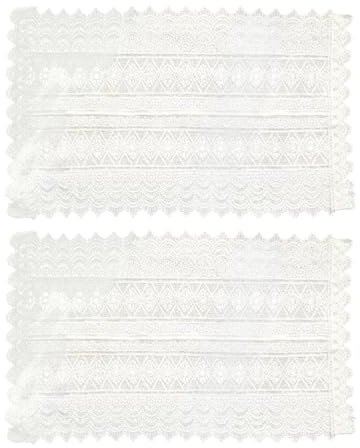 SOIMISS 2Pcs Französisch Spitze Tisch Tischset Schwarz Spitze Tisch Deckchen Esstisch Matte für Elegante Und Raffinierte Tischdekoration 20X40cm (Weiß)